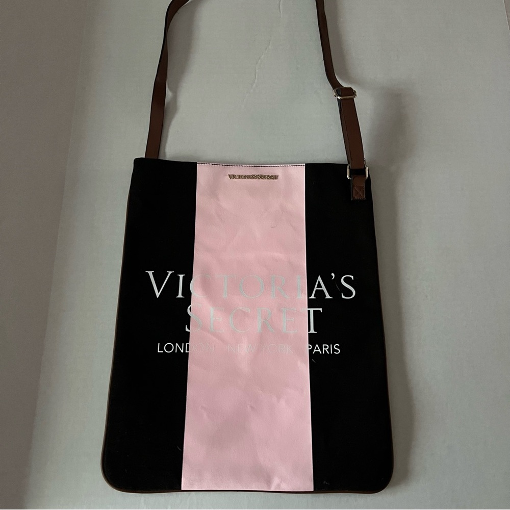Victoria's Secret Black and Pink Crossbody Bag